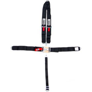 Crow Enterprizes - 11084A - 5-Pt Harness Big Latch Blk Bolt In V Type