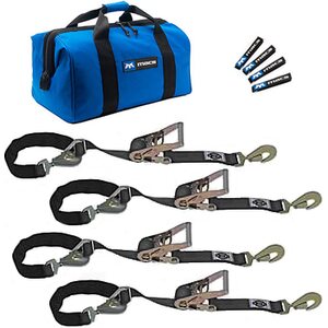 Macs Custom Tie-Downs - 511108 - 4 Tie Down/Axle Strap Combo Twisted Hook