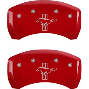 MGP Caliper Cover - 10198SMBPRD - 10-14 Mustang Base Caliper Covers Red