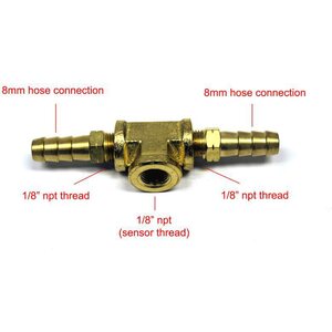 Prosport Gauges - PSFPSTF-8 - Adaptor Fitting T for Fuel Pressure Sensor