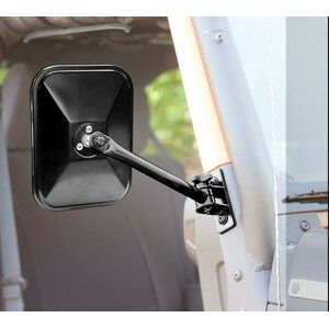 Rugged Ridge - 11025.13 - Quick Release Side Mirro r Black Rectangular