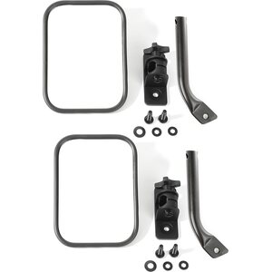 Rugged Ridge - 11025.22 - Stubby Trail Mirror Rect angular Pair Text Black