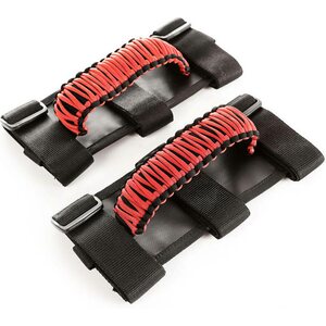 Rugged Ridge - 13505.31 - Paracord Grab Handles  R ed/Black Pair