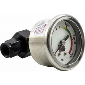Nitrous Outlet 00-63001-6 - luminescent Nitrous Pressure Gauge 6AN Manifold 0-1500 PSI Range 1.5 inch White Face