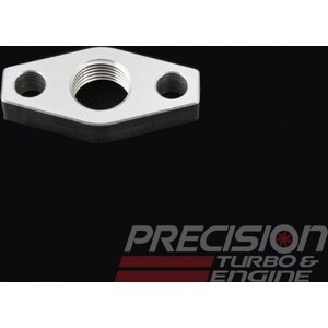 Precision Turbo Alum Flange - Turbocharger Outlet - Oil GT28R/30R/35R N/A