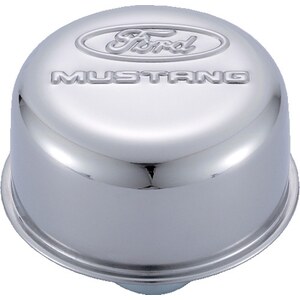 Ford Racing - 302-220 - Chrome Steel Breather W/Ford Mustang Logo