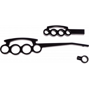 Ididit - 2500300051 - Billet Lever Kit Black Powder Coat Grip Style