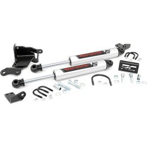 Rough Country - 8730470 - 18-   Jeep Wrangler JL Dual Steering Stabilizer