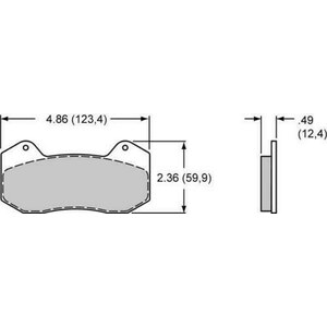 Wilwood - 150-10006K - Brake Pad 6712 Shape Bp-10 Compound