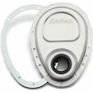 Edelbrock - 4242 - SBC Aluminum Timing Cover - 2 Piece