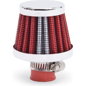 Edelbrock - 43511 - Valve Cover Breather 10mm Inlet Red/Chrome