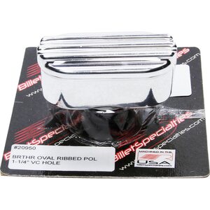 Billet Specialties - 20950 - Billet Breather Oval Ribbed 1-1/4in VC Hole