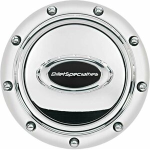 Billet Specialties - 32715 - Horn Button Riveted Polished w/Black Logo