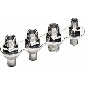 Billet Specialties - 66935 - A/C & Heat Bulkhead Inline Push On 4 Port