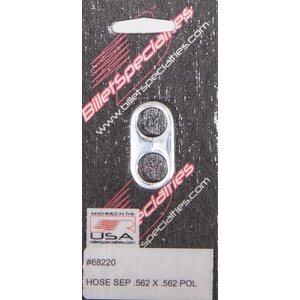 Billet Specialties - 68220 - Hose Separator .562x.562 -Polished