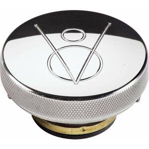 Billet Specialties - 75420 - Polished Radiator Cap V8 Logo 16lb.