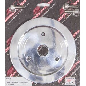 Billet Specialties - 83120 - Polished BBC 1 Groove Lower Pulley