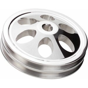 Billet Specialties - 86220 - Power Steering Pulley 2 Groove Keyway 66-76 GM