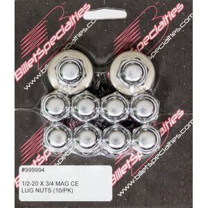 Billet Specialties - 999994 - 1/2-20 X 3/4 Mag Lug Nuts (10/PK)