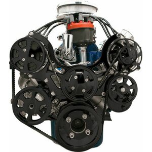 Billet Specialties - BLK13600 - SBF Tru Trac Pulley System Black P/S & A/C