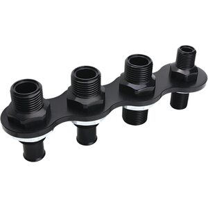 Billet Specialties - BLK66935 - A/C & Heat Bulkhead Inli ne Push On 4-Port Black