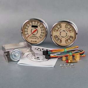 New Vintage USA - 37215-02 - Woodward 2 Gauge Kit Speed/Tach Quad Gauges