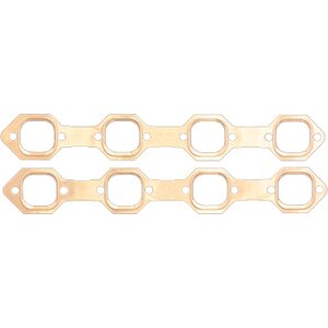 SCE Gaskets - 4636 - Copper Exhaust Gaskets - Sbf W/Ede 7721 Heads - Pro Copper - 1.600 X 1.750 In Square Port - Copper - Edelbrock Victor 7219 Heads - Small Block Ford