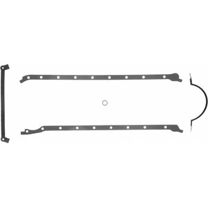 Fel-Pro - 1804 - Oil Pan Gasket - 0.094 in Thick - Multi-Piece - Rubber Coated Fiber - BBC