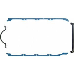 Fel-Pro - 1863 - Fel-Pro - Pro - 1863 - Oil Pan Gasket - 0.094 In Thick - Trimmed - Multi-Piece - Steel Core Rubber Coated Fiber - Bbc