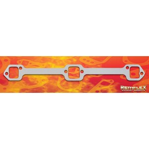Remflex - 14-002 - Exhaust Gasket Set - Cadillac V8  365-429 - 3 Port - 1-7/8 x 1-1/2 in Square Port - 0.125 in Thick - Graphite - Cadillac V8 1956-57