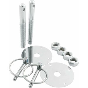 Allstar Performance - 18513 - Steel Hood Pin Kit w/ 1/4in Flip-Over Clips