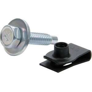 Allstar Performance - 18656-50 - Body Bolt Kit w/ Clips 50pk Silver
