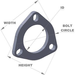 Vibrant Performance - 1481S - 3-Bolt Stainless Steel Flange 2.25in I.D. Each