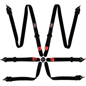 G-Force - 7624BK - Harness 6-pt Black 2in Indivd. Shlder P/U Lap
