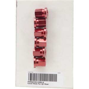 PEM Racing - QCC0119SK-6 - Cover Nuts For QC Rear Short Red 6 Pack