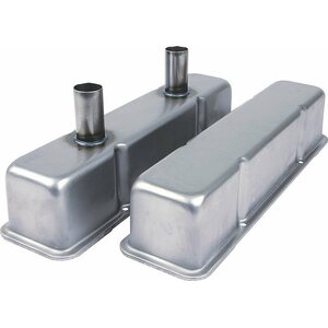 Allstar Performance - 26143 - Valve Covers SBC Steel Raw w/Tubes