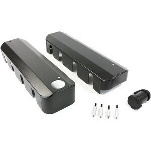 Top Street Performance - JM8081-7BK - Black Fab Aluminum LS Coil Covers