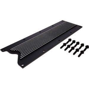 Top Street Performance - 81045BK - LS1/LS6 Finned Aluminum Black Valley Cover