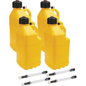 Allstar Performance - ALL40123-4 - Utility Jug 5 Gal w/ Filler Hose Yellow 4pk