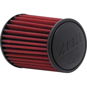 AEM - AEM-21-2113DK - Air Filter Element - Clamp-On - Conical - 6 in Base - 5.125 in Top Diameter - 7 in Tall - 3.25 in Flange - Synthetic - Red - Universal