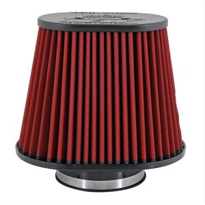 AEM - AEM-21-2258DK - Air Filter Element - DryFlow - Clamp-On - Tapered Oval - 10-1/2 x 8 in Base - 7-3/4 x 5 in Top - 8 in Tall - 5 in Flange - Synthetic - Red - Universal