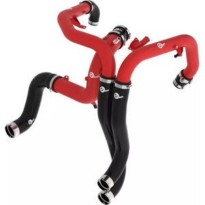 AFE Power - 46-20754-R - Intercooler Pipe - Aluminum - Red Powder Coat - Turbocharger to Intercooler - Ford EcoBoost V6 - Ford Midsize SUV 2022-25