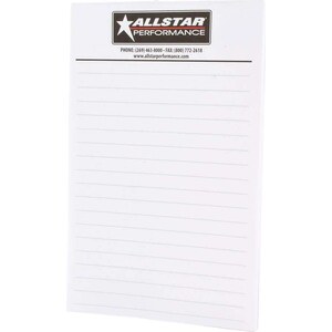 Note Pads and Set Up Sheets
