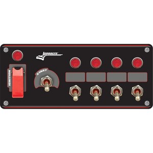 Longacre - 52-48969 - Ignition Panel Black w/4 Acc and Pilot Light