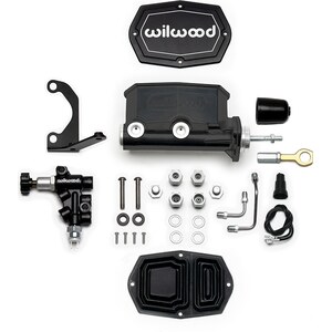 Wilwood - 261-15544-BK - Tandem M/C Kit W/Prop Valve Mustang Black