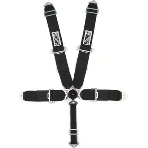 Crow Safety Gear - 11104 - 5-Way  Kam Lock  3in 50in Lap Belt Black