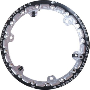 Keizer Aluminum Wheels - W15FBLTB - Beadlock Ring Forged Blk 15in w/3 Threaded Tabs