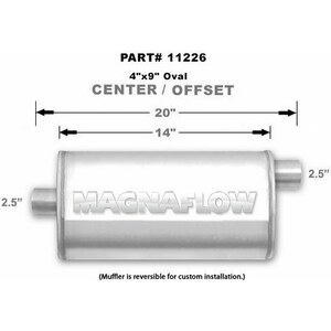 Magnaflow - 11226 - Stainless Muffler 2.5In Offset In/Center Out