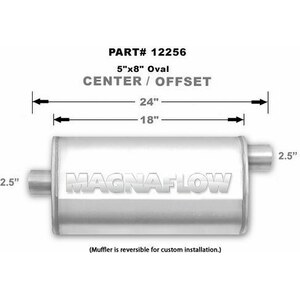 Magnaflow - 12256 - Stainless Muffler 2.5In Offset In/Center Out