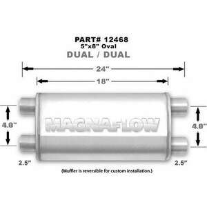 Magnaflow - 12468 - Stainless Muffler 2.5In Dual In / Dual Out